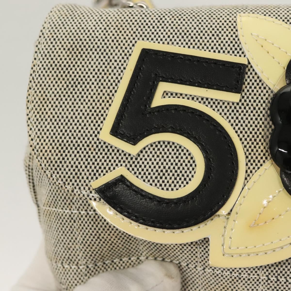 Chanel Camellia No.5 Flap Bag Canvas, GRAY, CANVAS, Handbag