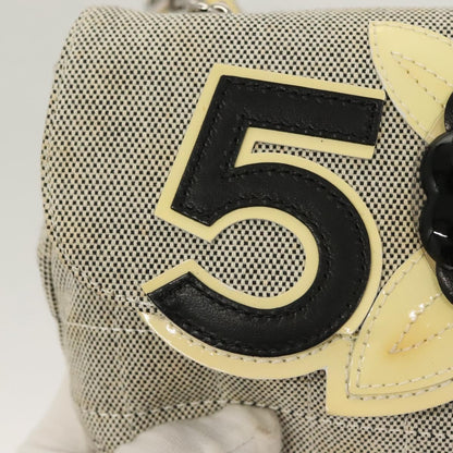 Chanel Camellia No.5 Flap Bag Canvas, GRAY, CANVAS, Handbag