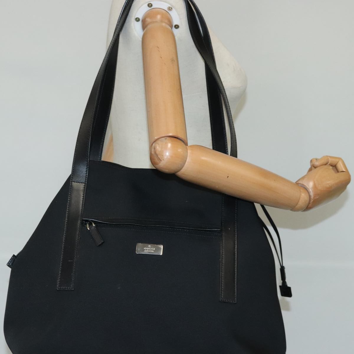 Gucci Gucci logo shoulder bag Canvas, BLACK, CANVAS, Shoulder bag