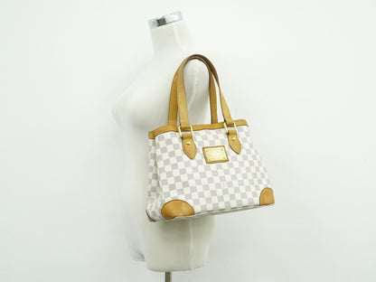 Louis Vuitton Hampstead Handbag Damier, WHITE, CANVAS, Tote bag