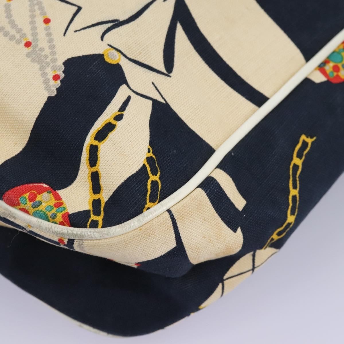 Chanel Miss Mademoiselle Shoulderbag Canvas, NAVY, CANVAS, Shoulder bag