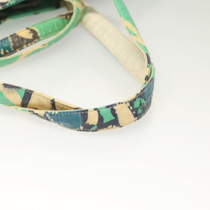 Chanel Vintage Floral Tote Nylon, GREEN, NYLON, Tote bag