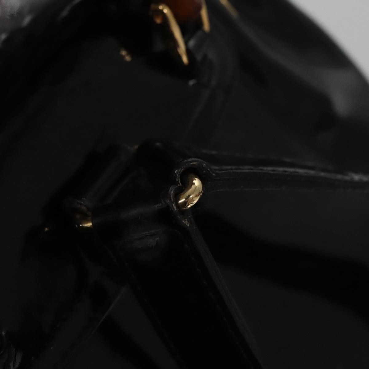 Gucci Vintage Bamboo Backpack Patent, BLACK, PATENT_LEATHER, Backpack