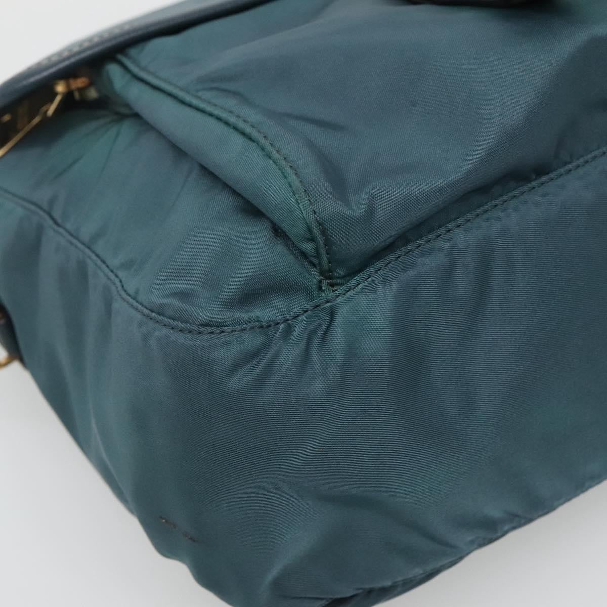 Prada Buckle Messenger Bag Tessuto, GREEN, NYLON, Shoulder bag