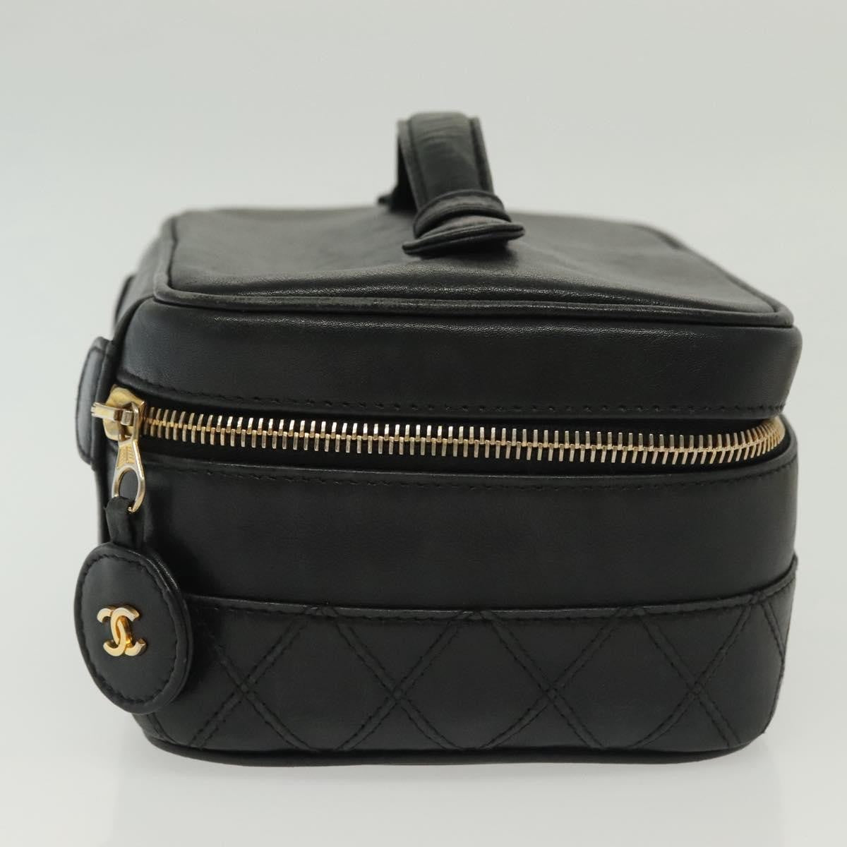 Chanel Vanity pouch Leather, BLACK, LEATHER, Toiletry Case