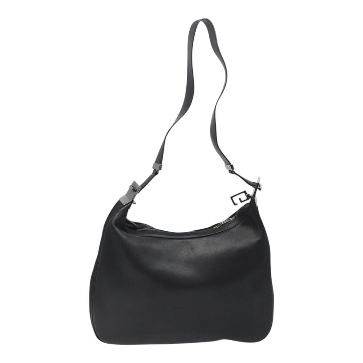 Gucci Vintage Shoulder Bag Leather, BLACK, LEATHER, Shoulder bag