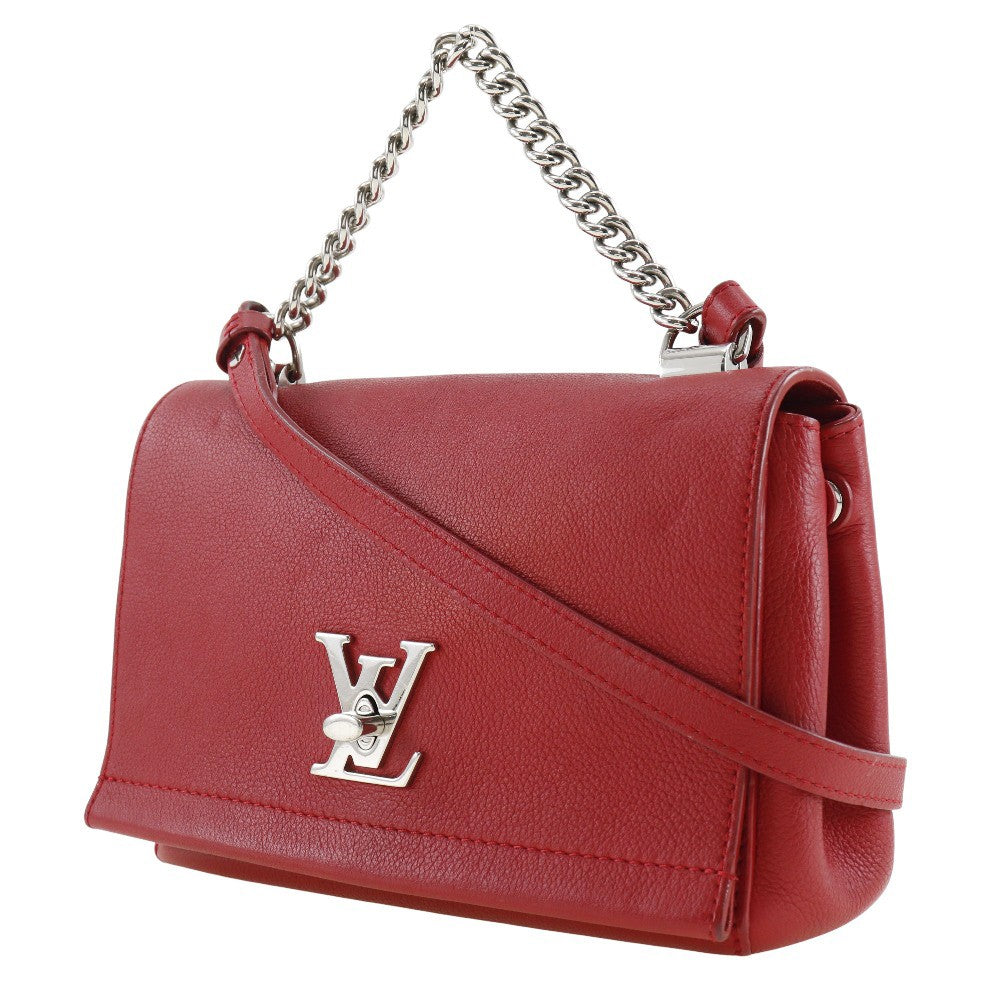 Louis Vuitton Lockme II Handbag Leather, RED, LEATHER, Shoulder bag