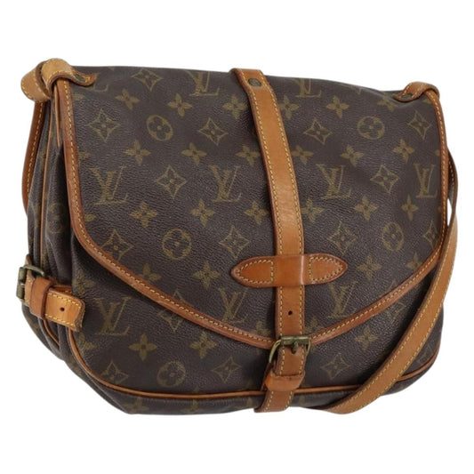 Louis Vuitton Saumur Handbag Monogram Canvas, BROWN, CANVAS, Shoulder bag