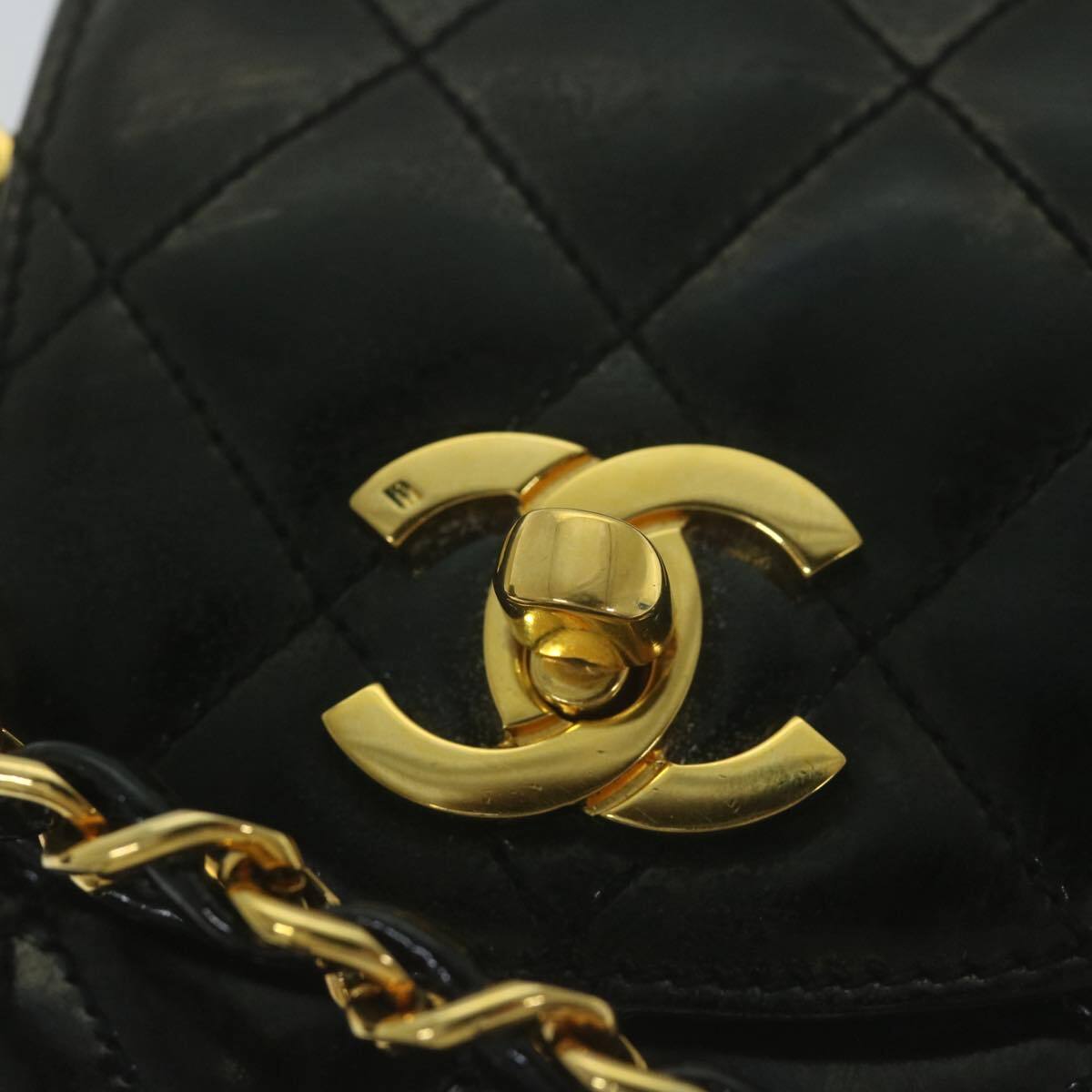 Chanel Vintage CC Flap Phone Holder Crossbody Bag Quilted Patent, BLACK, PATENT_LEATHER, Crossbody bag
