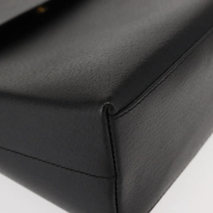 Gucci Vintage Bamboo Handle Bag Leather, BLACK, LEATHER, Handbag