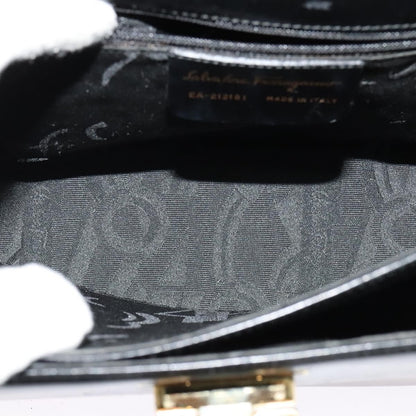 Salvatore Ferragamo Gancini Tote Leather, BLACK, LEATHER, Tote bag