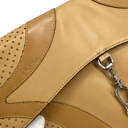 Prada Vitello Drive Handbag Leather, BROWN, LEATHER, Handbag