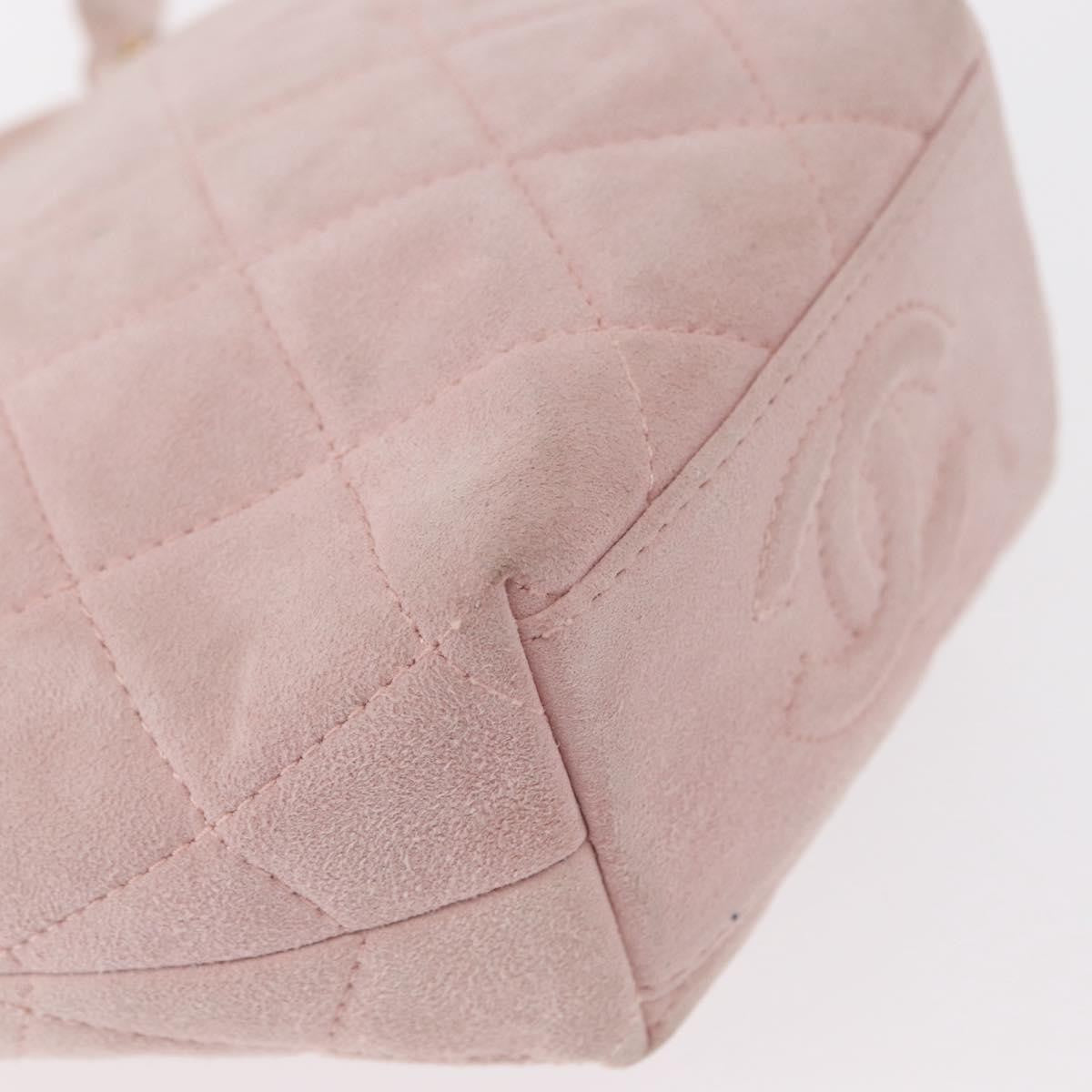 Chanel Vintage CC Hand bag Suede, PINK, SUEDE, Handbag