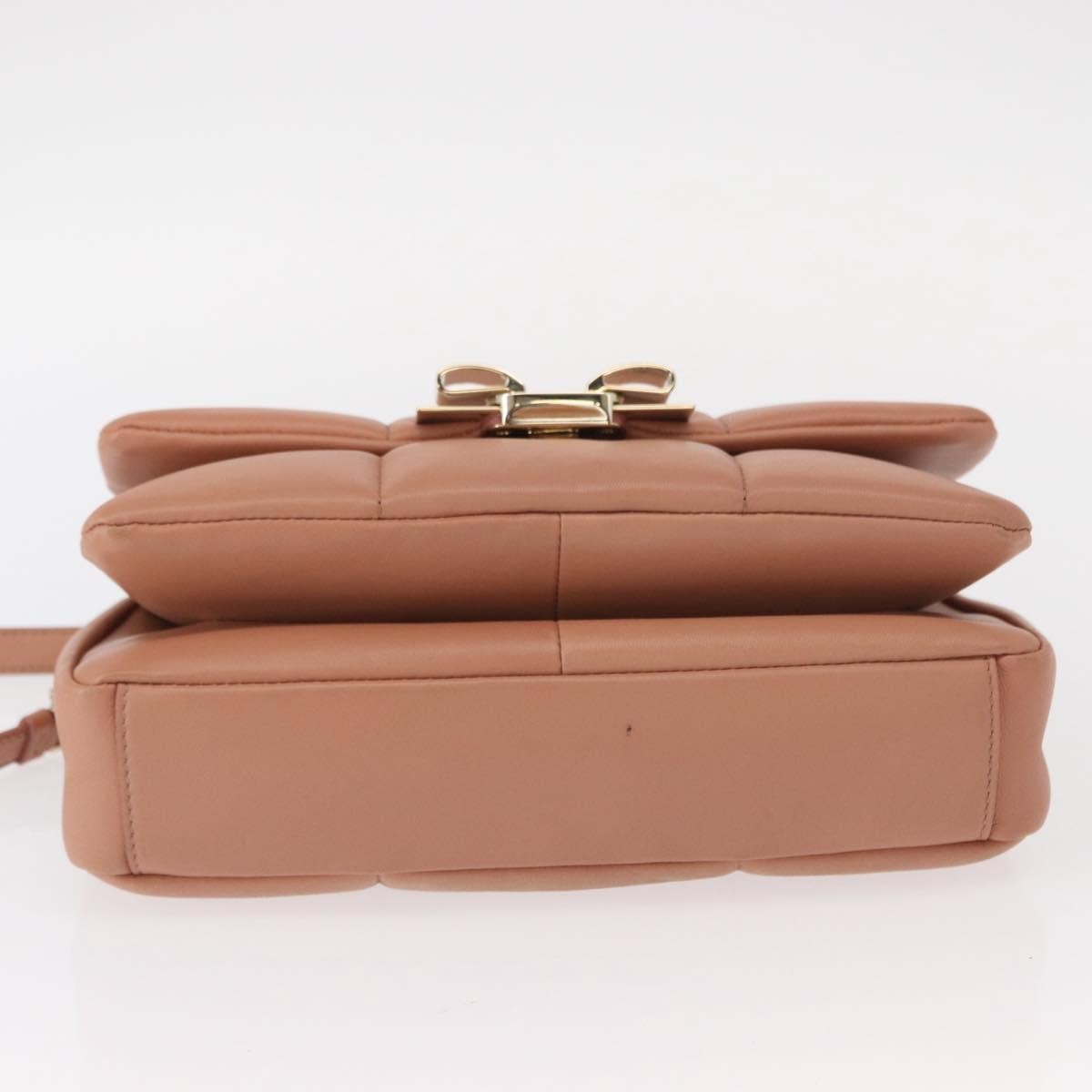 Salvatore Ferragamo Vara Soft Flap Bag Quilted Leather, PINK, LEATHER, Shoulder bag