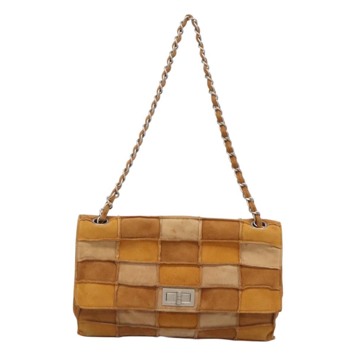 Chanel Reissue Flap Bag Suede Patchwork, BROWN, SUEDE, Handbag