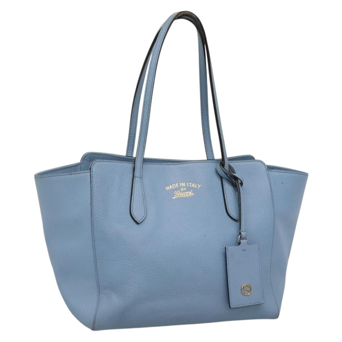 Gucci Swing Tote Leather, BLUE, LEATHER, Tote bag