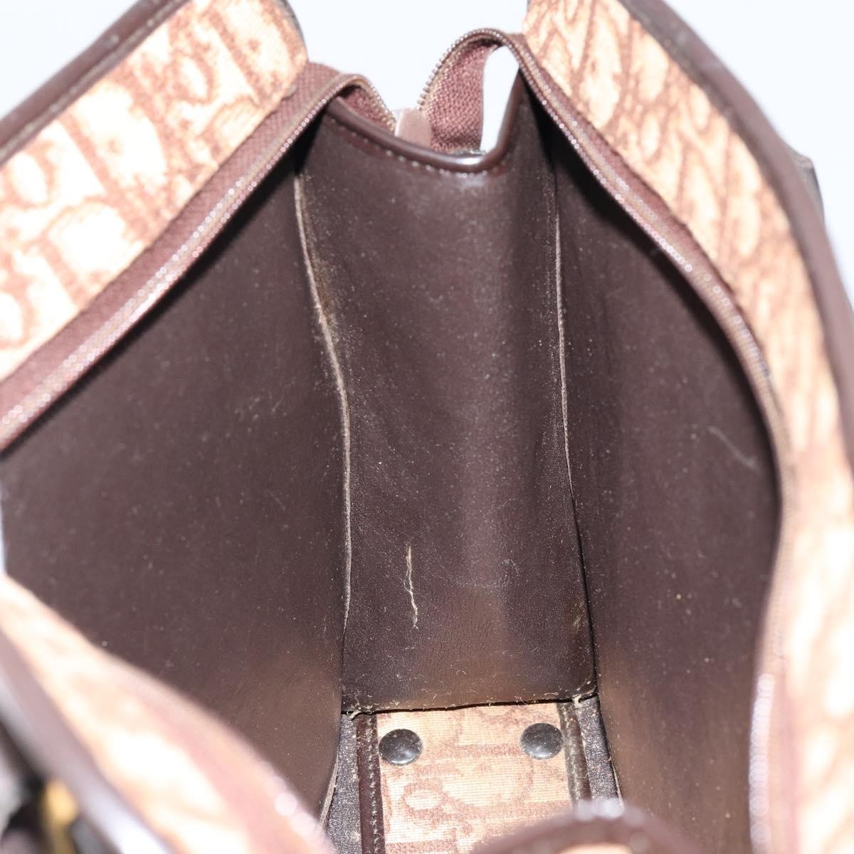 Christian Dior Vintage Trotter Handbag Canvas, BEIGE, CANVAS, Handbag