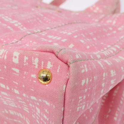 Prada Canapa Open Tote Canvas, PINK, CANVAS, Tote bag