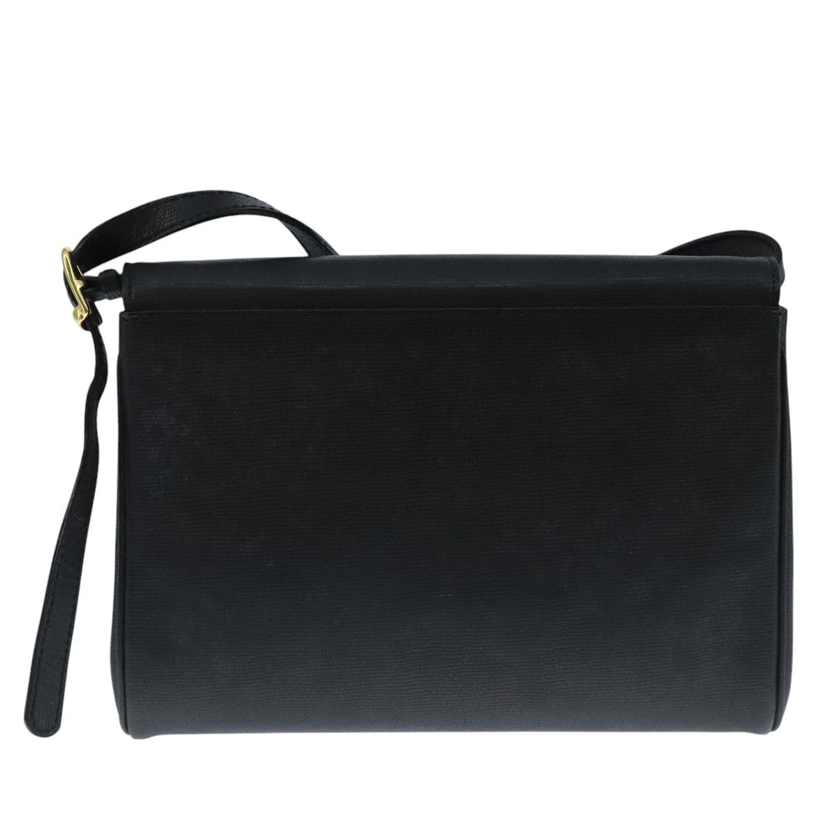 Celine Vintage Circle Logo Crossbody Bag Leather, BLACK, LEATHER, Crossbody bag