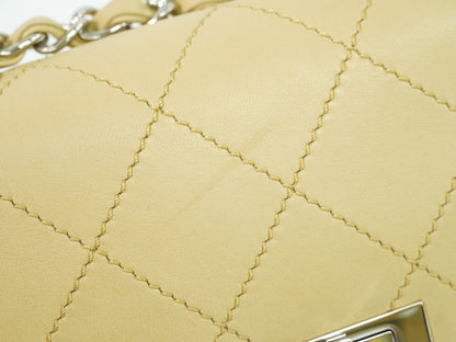 Chanel Reissue 2.55 Flap Bag Quilted Lambskin, BEIGE, LEATHER, Shoulder bag