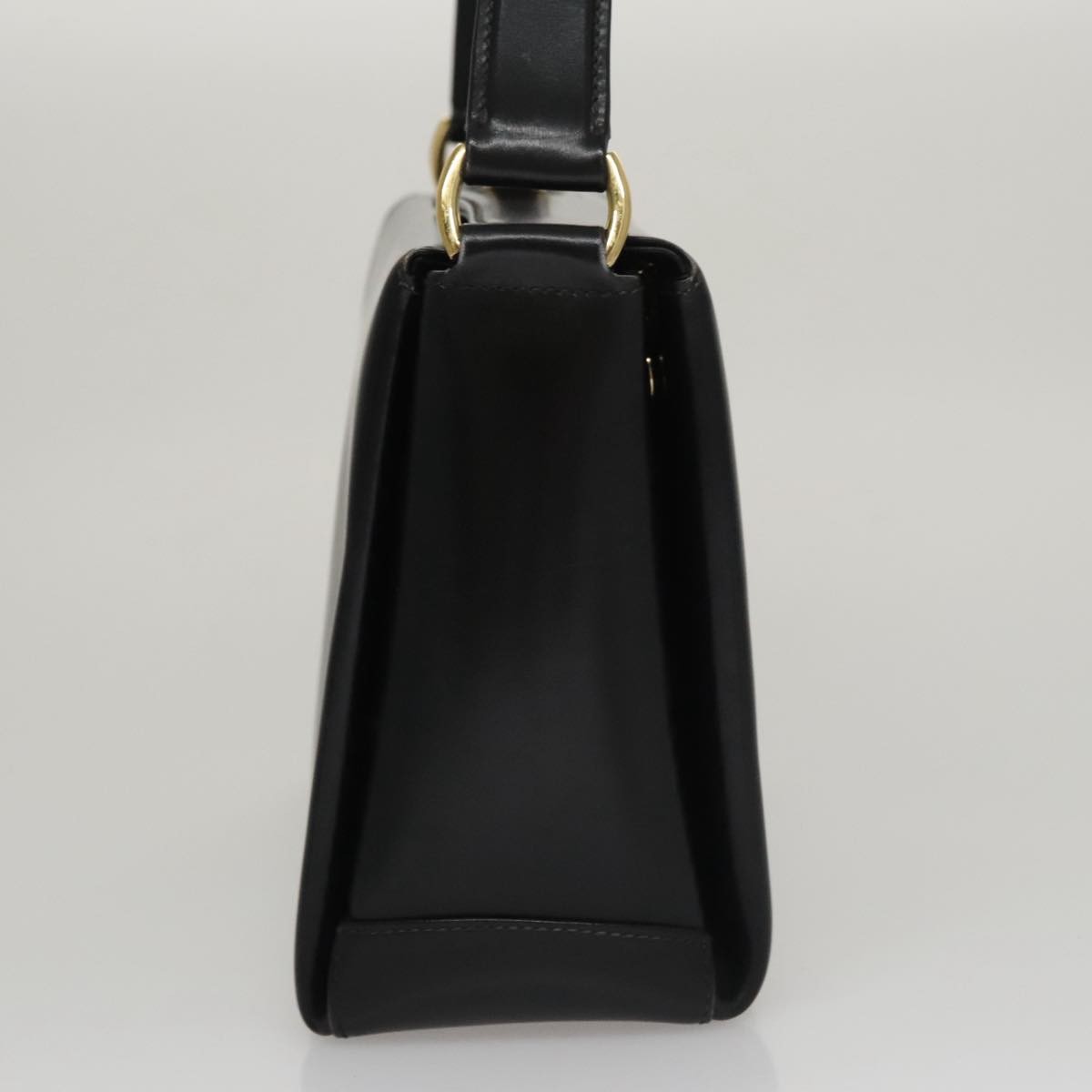 Gucci Vintage Convertible Bamboo Box Crossbody Bag Leather, BLACK, LEATHER, Handbag