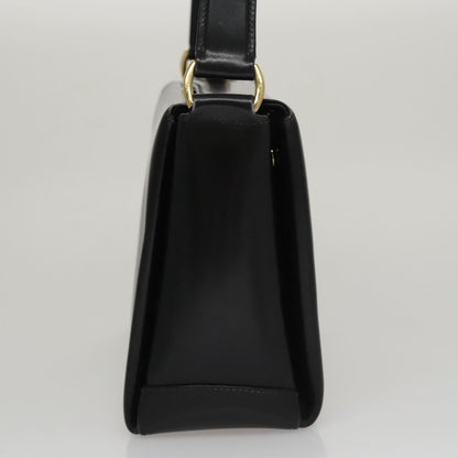 Gucci Vintage Convertible Bamboo Box Crossbody Bag Leather, BLACK, LEATHER, Handbag