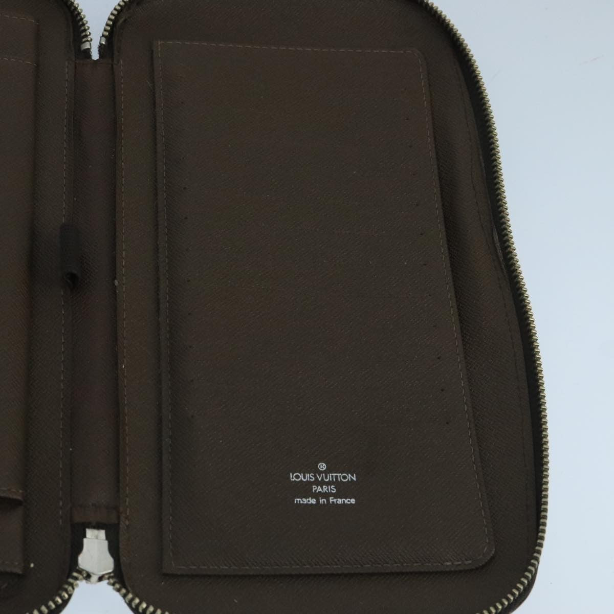 Louis Vuitton Atoll Organizer Wallet Taiga Leather, BROWN, LEATHER, Clutche & pouche