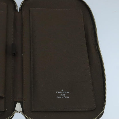 Louis Vuitton Atoll Organizer Wallet Taiga Leather, BROWN, LEATHER, Clutche & pouche