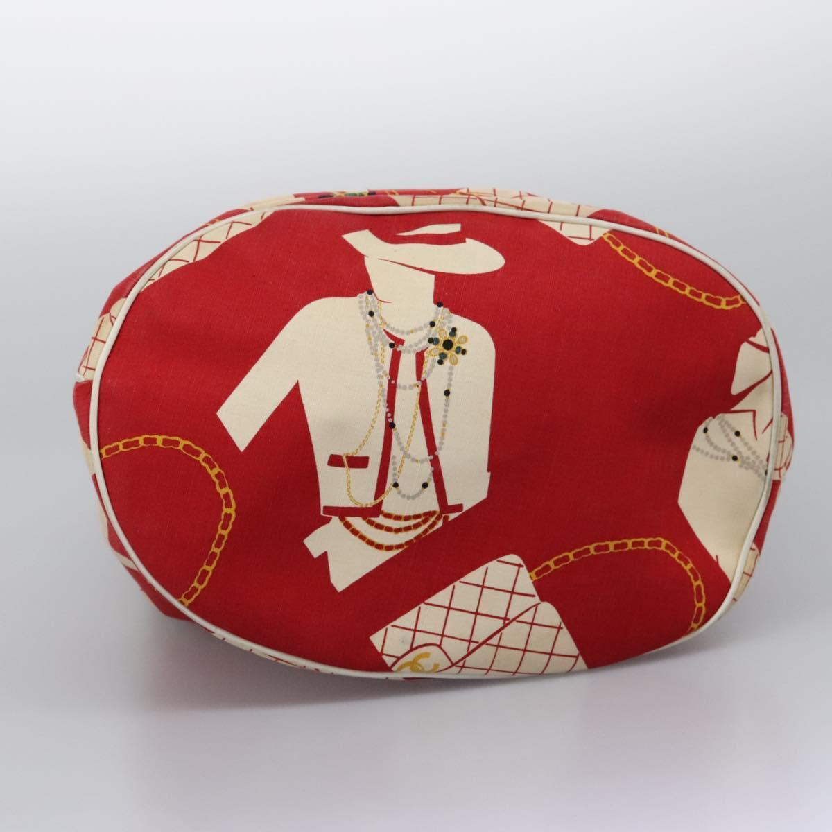 Chanel Chain Shoulder Bag Canvas, RED, CANVAS, Shoulder bag