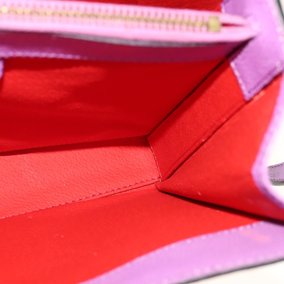 Celine Vintage turn lock shoulder bag Leather, PURPLE, LEATHER, Shoulder bag