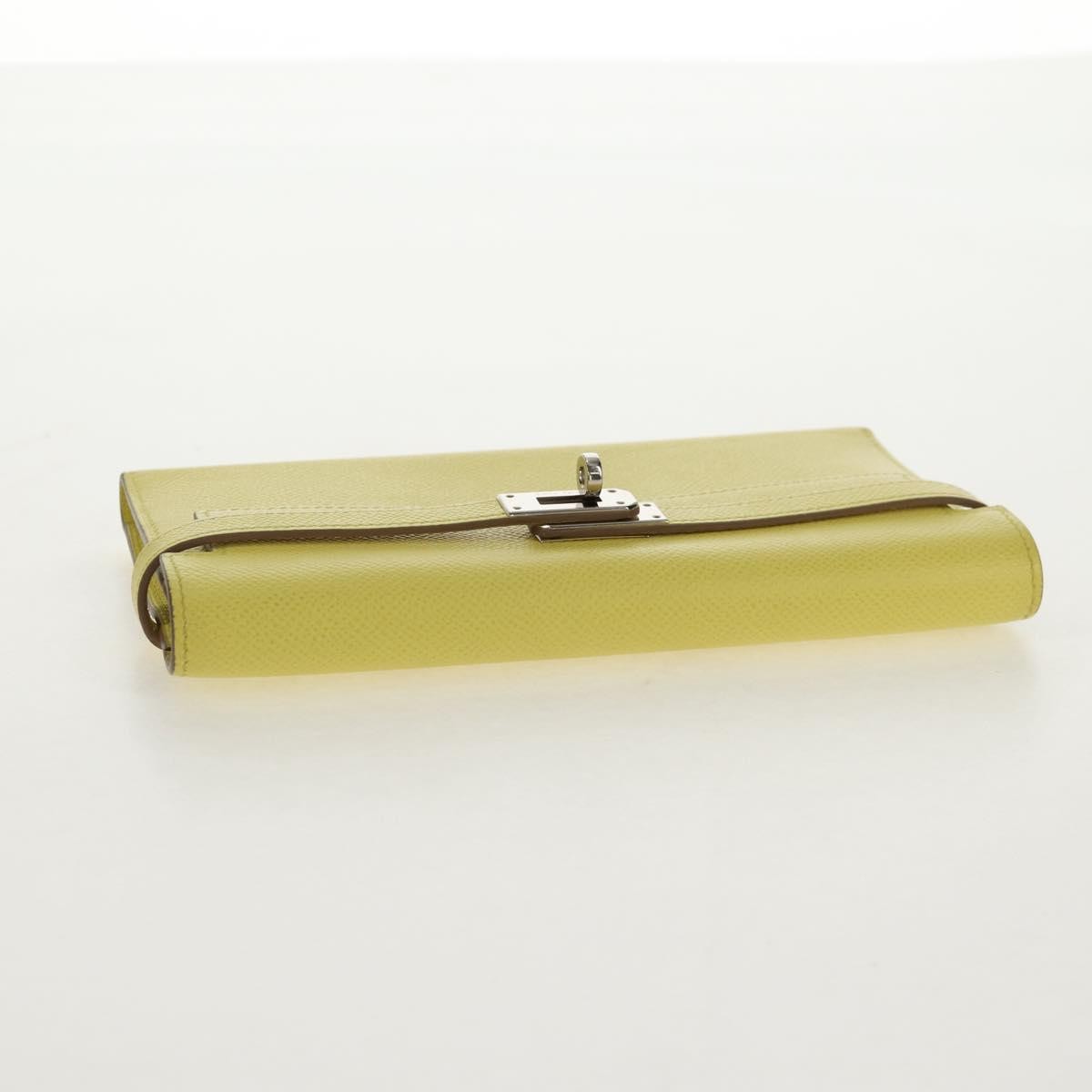 Hermes Kelly Wallet Epsom, YELLOW, LEATHER, Wallets