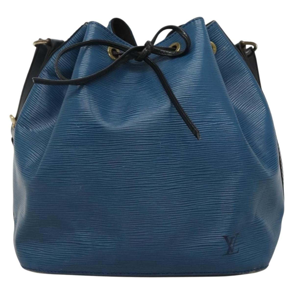 Louis Vuitton Petit Noe Handbag Epi Leather, BLUE, LEATHER, Handbag