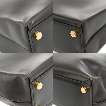 Salvatore Ferragamo Gancini Convertible Top Handle Bag Leather, BROWN, LEATHER, Handbag