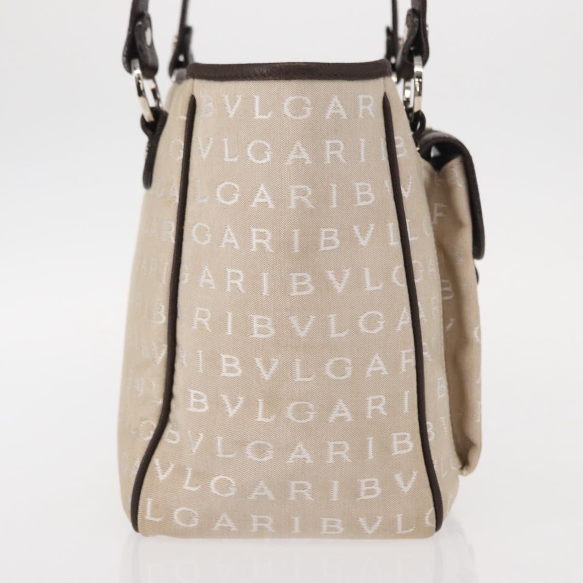 Bvlgari Logomania Handbag Canvas, Beige, Canvas, Handbag