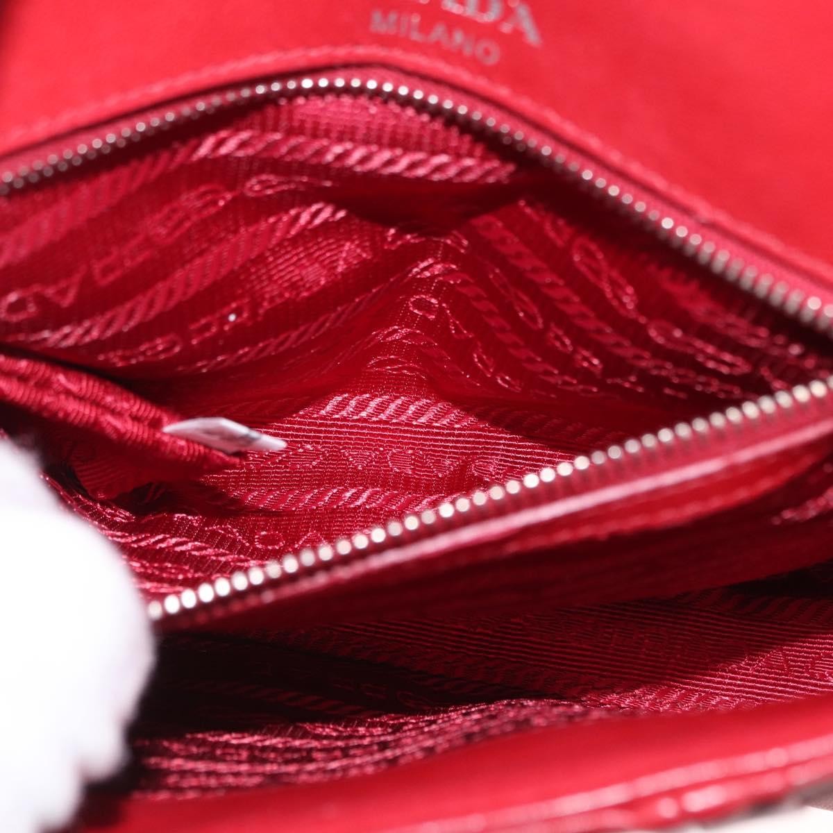 Prada Gaufre Chain Flap Shoulder Bag Nappa Leather, RED, LEATHER, Shoulder bag
