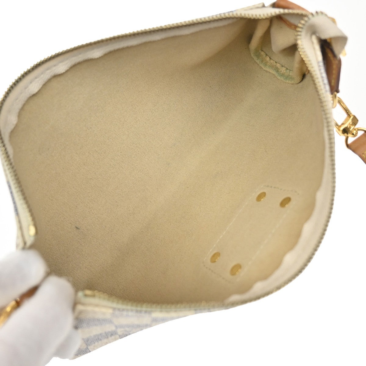 Louis Vuitton Eva Handbag Damier, WHITE, CANVAS, Handbag