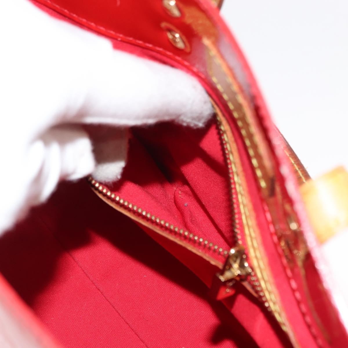 Louis Vuitton Reade Handbag Monogram Vernis, RED, PATENT_LEATHER, Handbag