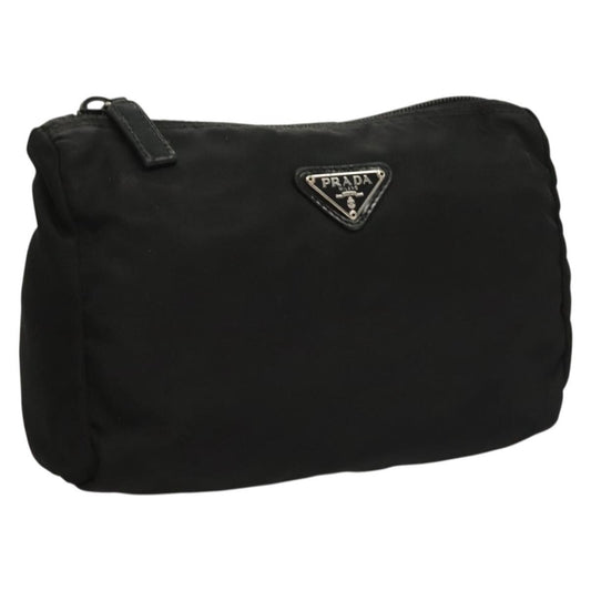 Prada Zip Pouch Tessuto, BLACK, NYLON, Clutche & pouche