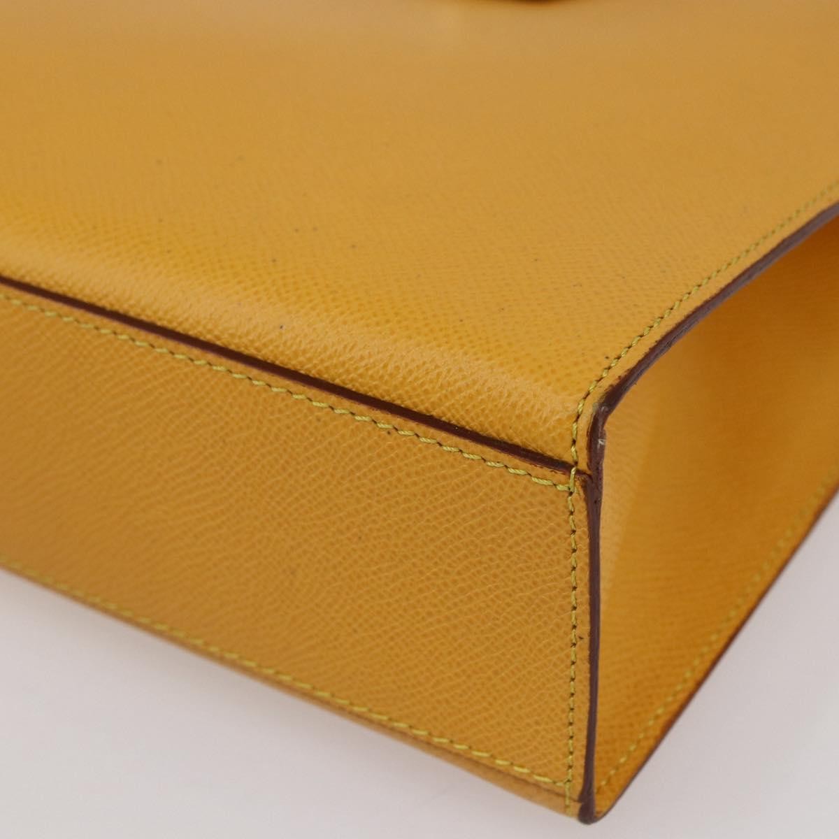 Celine Vintage Shoulder Bag Leather, YELLOW, LEATHER, Shoulder bag