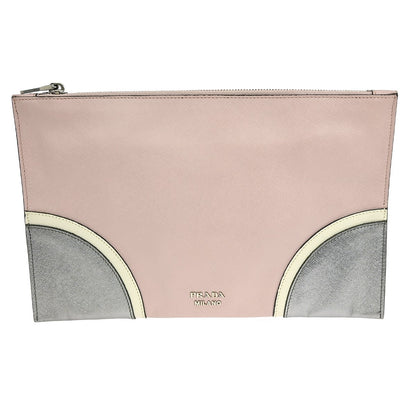Prada Hand Strap Clutch Saffiano Leather, PINK, LEATHER, Clutche & pouche