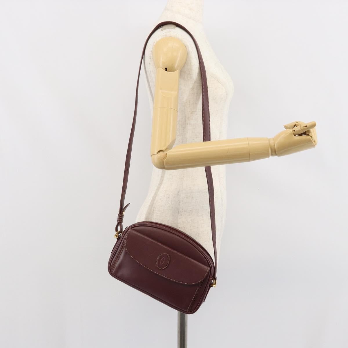 cartier Must de Cartier Shoulder Bag Leather, BURGUNDY, LEATHER, Shoulder bag