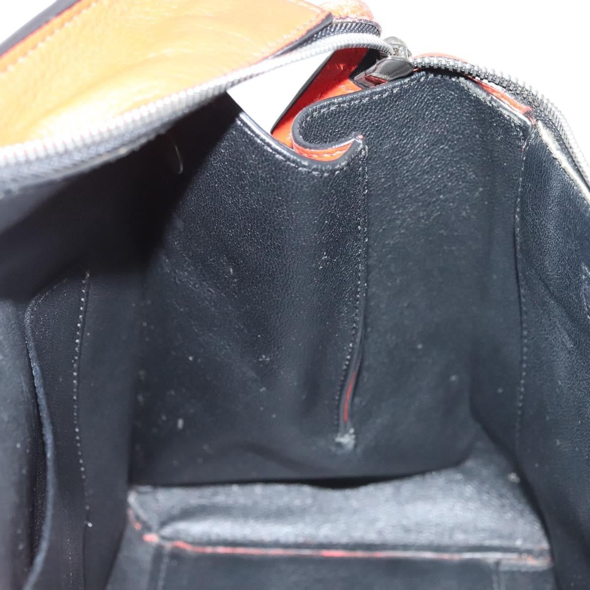 Celine Edge Bag Leather, ORANGE, LEATHER, Handbag