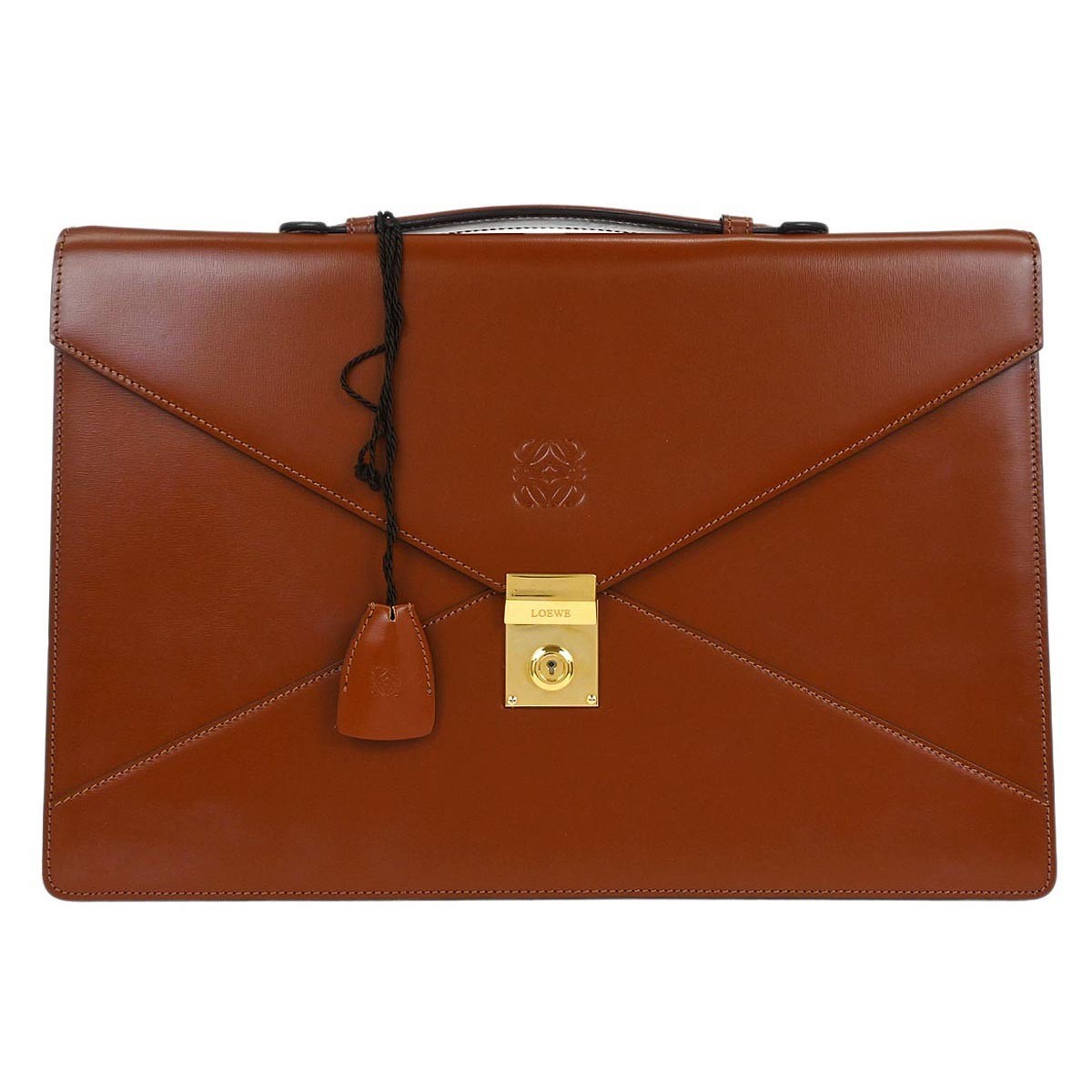Loewe Leather Briefcase Leather, BROWN, LEATHER, Briefcase