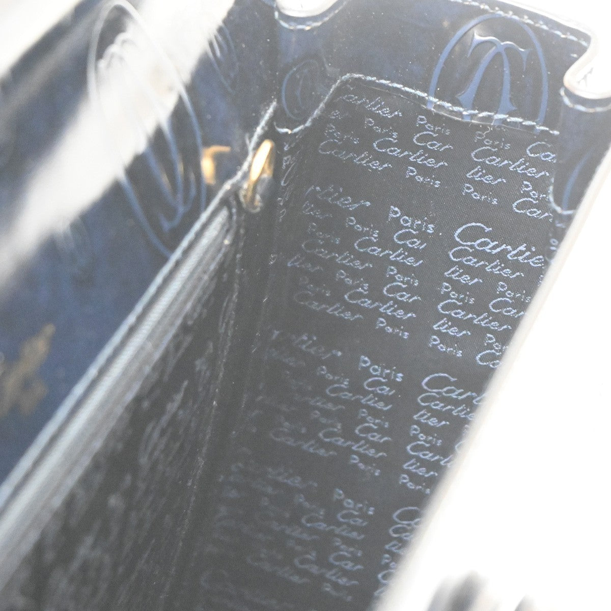 cartier Happy Birthday Handbag Patent Leather, NAVY, PATENT_LEATHER, Handbag