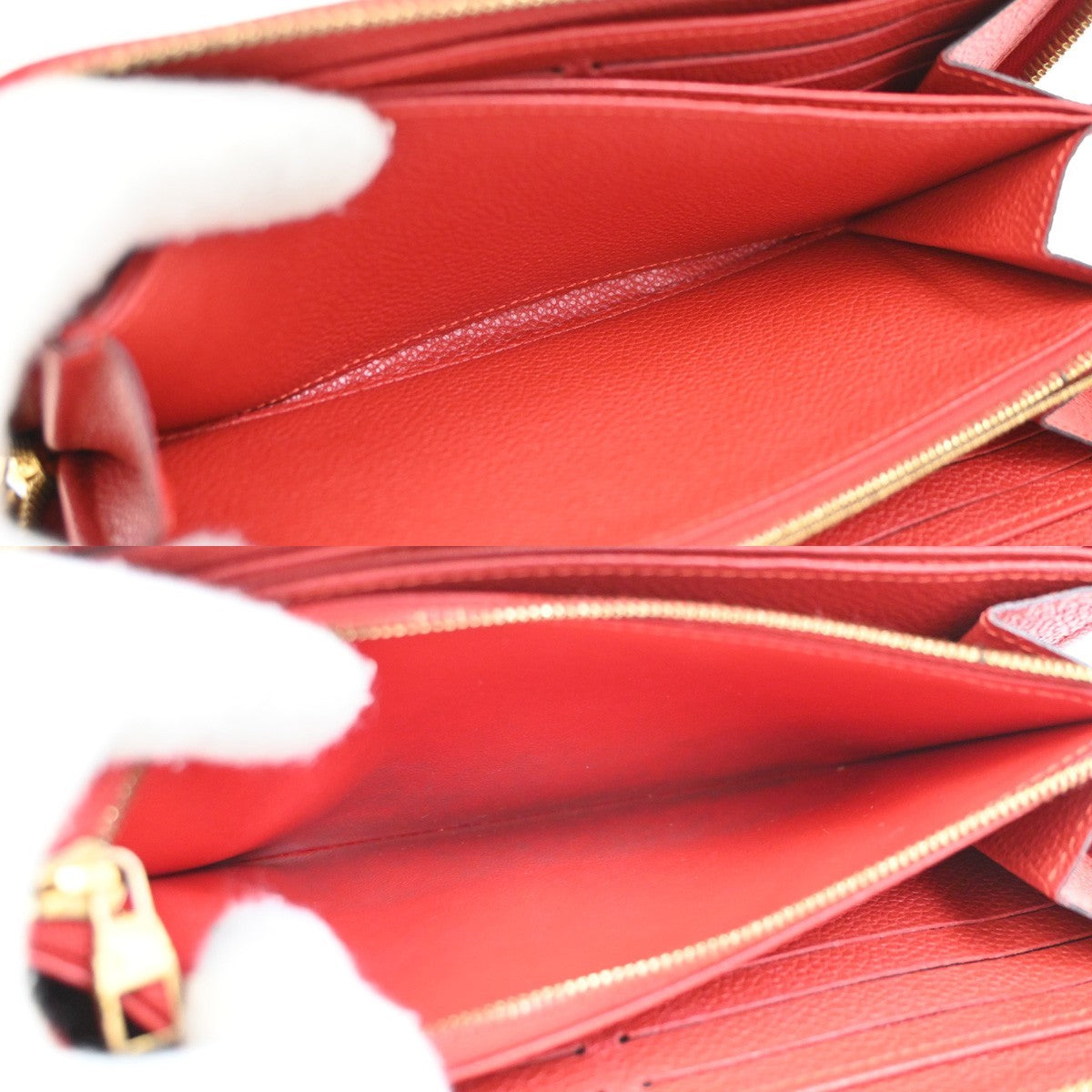 Louis Vuitton Zippy Wallet NM Leather Empreinte, RED, LEATHER, Wallets