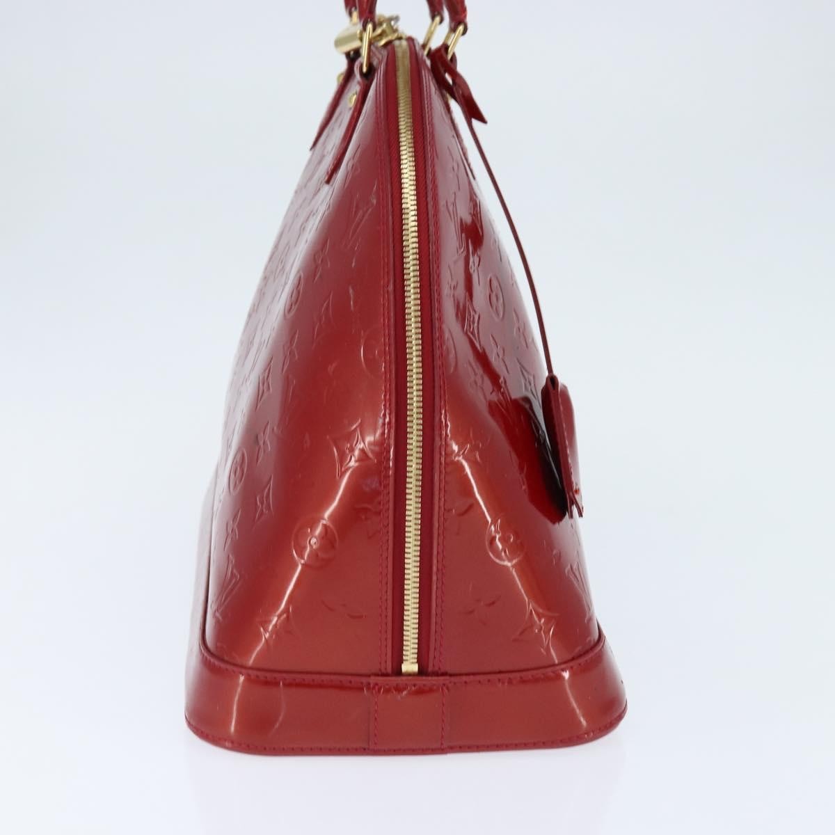 Louis Vuitton Alma Handbag Monogram Vernis, RED, PATENT_LEATHER, Handbag