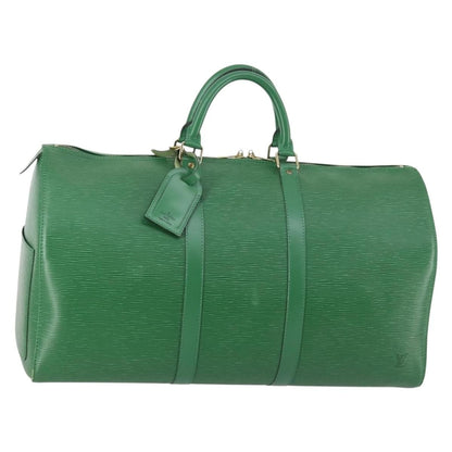 Louis Vuitton Keepall Bag Epi Leather, GREEN, LEATHER, Travel bag