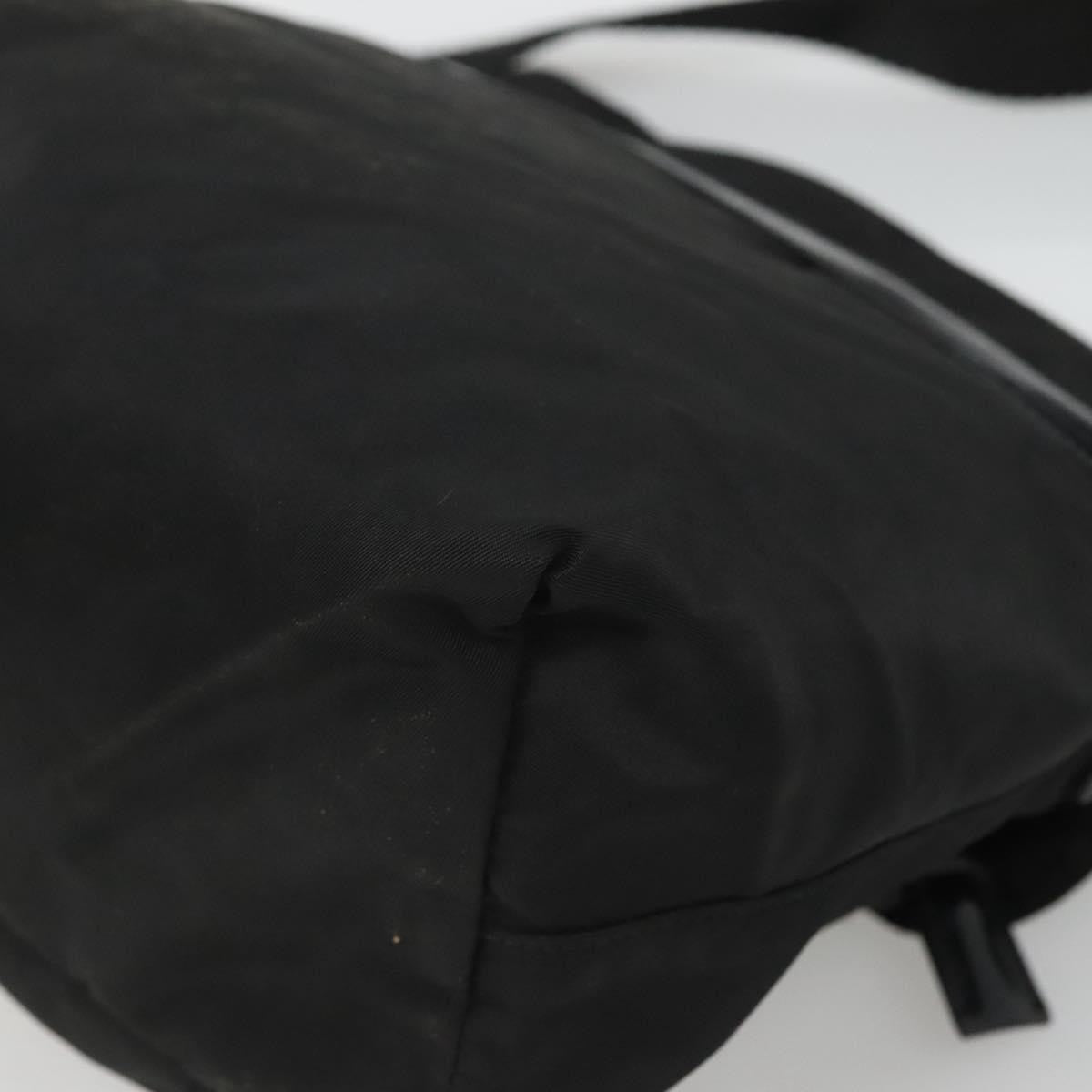 Prada Buckle Messenger Bag Tessuto, BLACK, NYLON, Shoulder bag