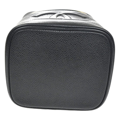 Chanel Vintage Timeless Cosmetic Case Caviar, Black, Leather, Handbag