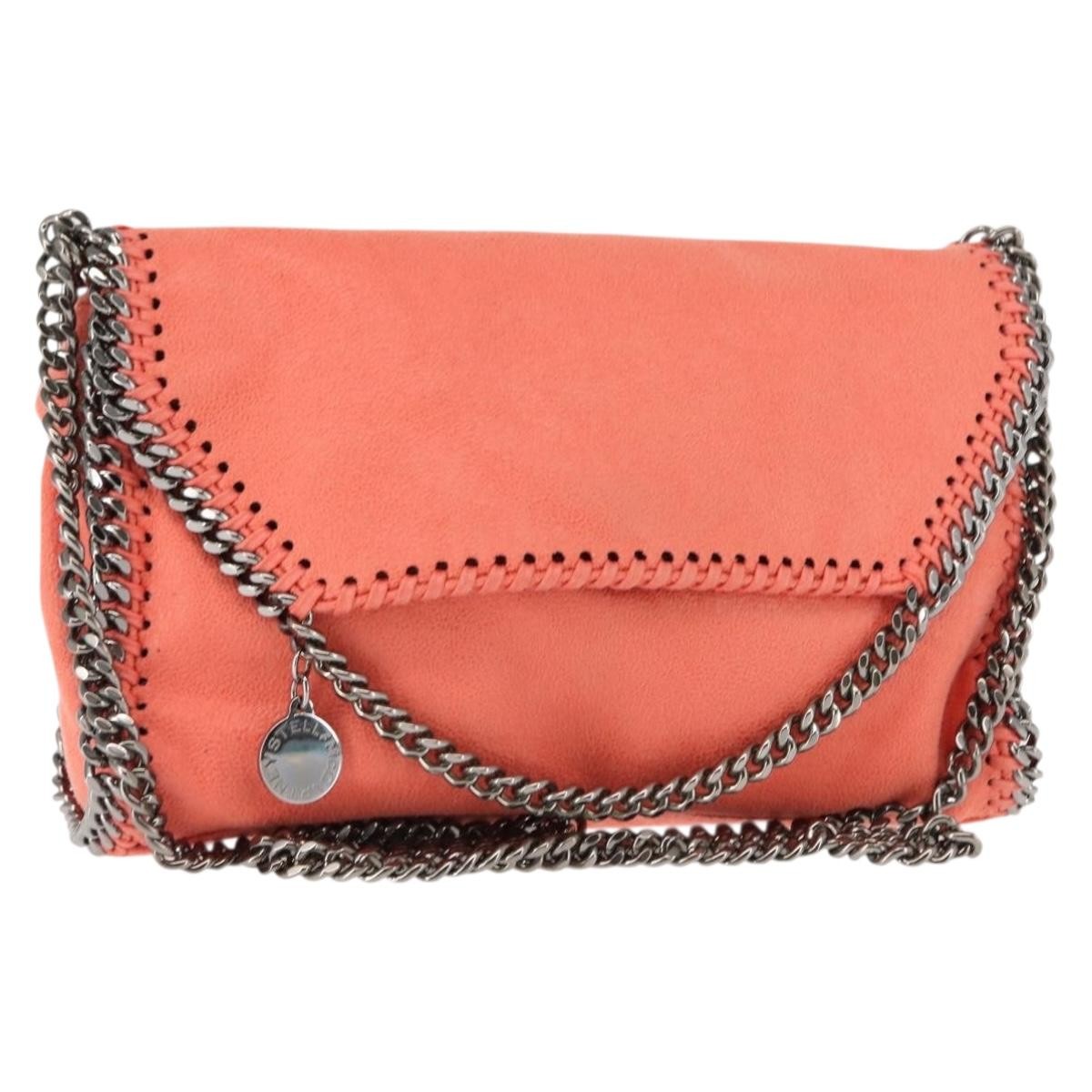 Stella McCartney Falabella Fold Over Crossbody Bag Suede, ORANGE, SUEDE, Shoulder bag